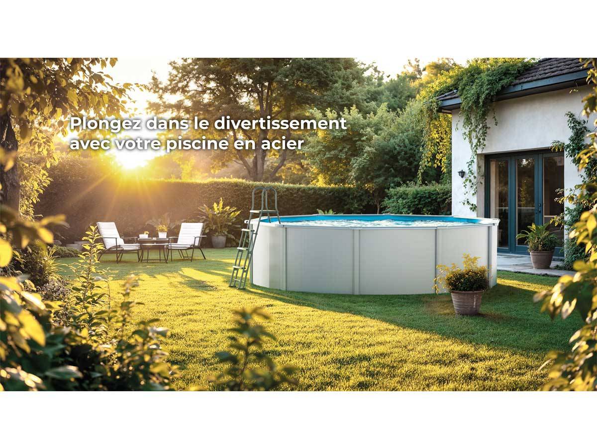 Gré - Piscine acier blanc Fidji ronde 3,20 x 1,22 m - Gré - Image 2