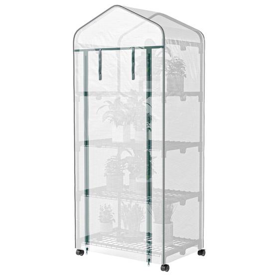 Mini serre acier jardin balcon semis jeunes pousses 69x50x165cm blanc - ComfortXL Outdoor Living - Image 2