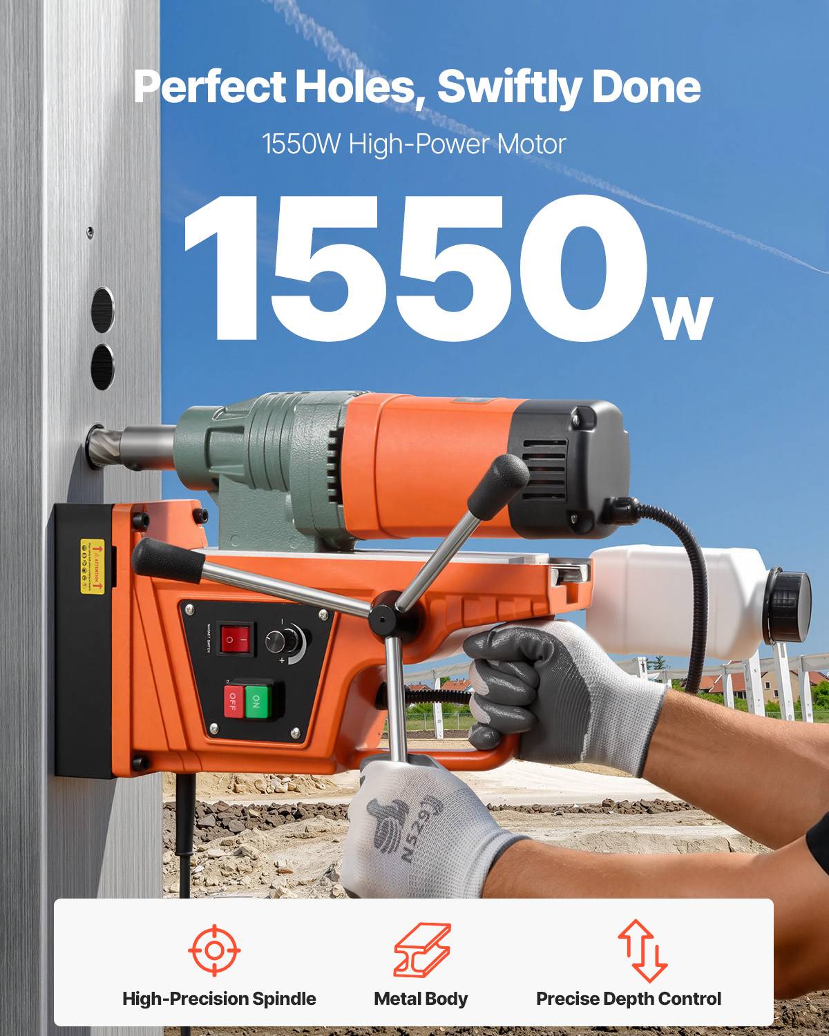 Vevor - VEVOR Perceuse Magnétique Portable 1550 W Diamètre de Carottage 50 mm 13000 N - Image 2