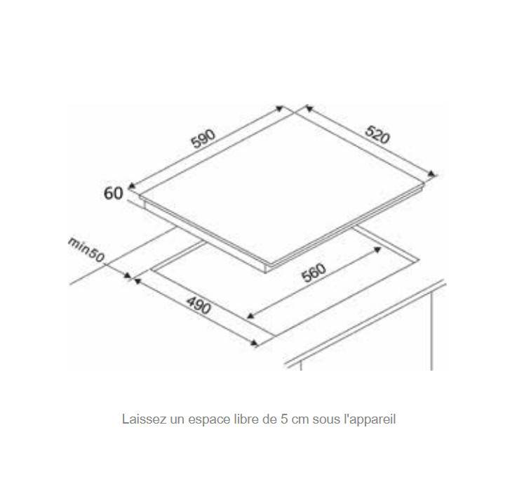Table de cuisson à induction 60cm 3 feux 6600w noir FAI3537 Fagor - Image 2