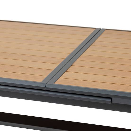 Hesperide - Table de jardin extensible "Axiome" effet bois honey & graphite 10 places en aluminium - Hespéride - Image 7