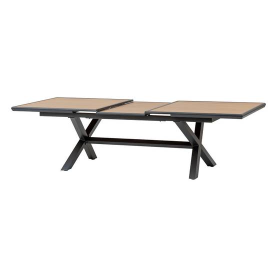 Hesperide - Table de jardin extensible "Axiome" effet bois honey & graphite 10 places en aluminium - Hespéride - Image 6