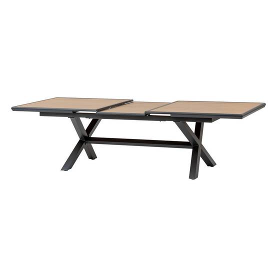 Hesperide - Table de jardin extensible "Axiome" effet bois honey & graphite 10 places en aluminium - Hespéride - Image 5
