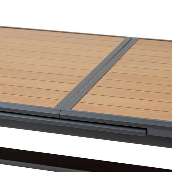 Hesperide - Table de jardin extensible "Axiome" effet bois honey & graphite 10 places en aluminium - Hespéride - Image 4