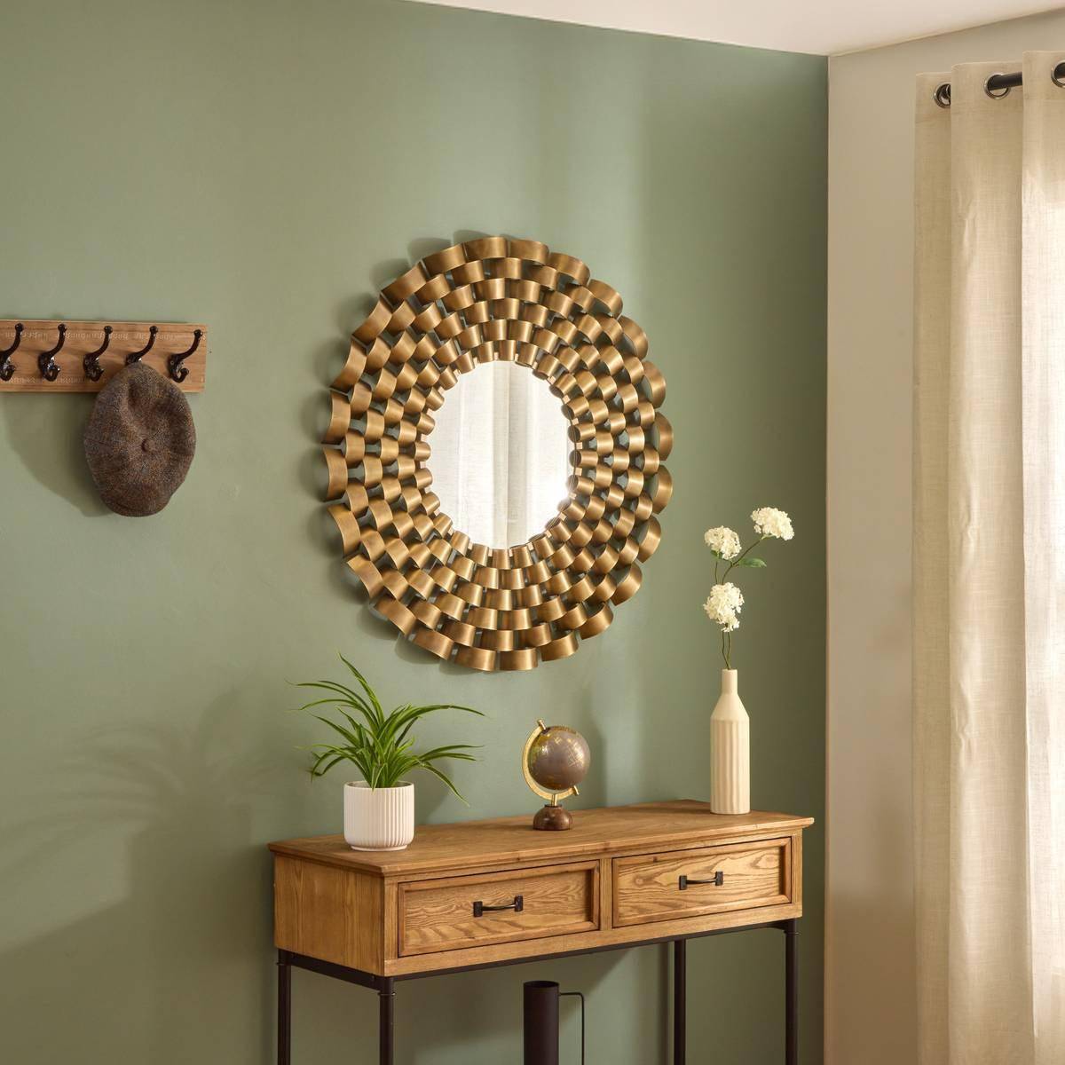 Atmosphera - Miroir rond Youri D.90cm doré - Atmosphera Créateur d'intérieur - Image 4