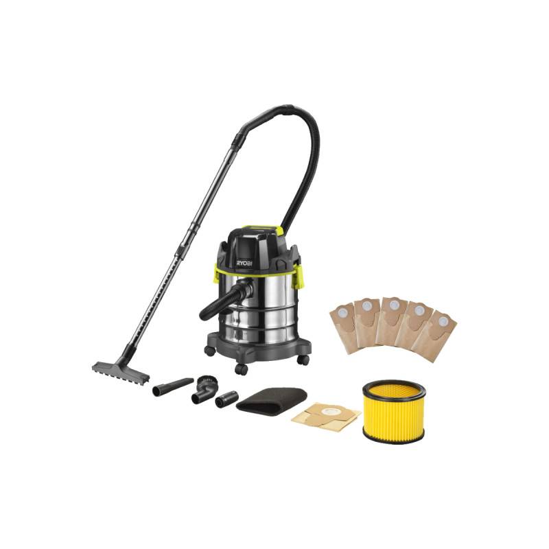 Ryobi - Pack RYOBI - Aspirateur eau et poussière R18WDV-0 - 18V One Plus - sans batterie ni chargeur - Lot de 5 sacs poussière RAKWDV05 - 20L