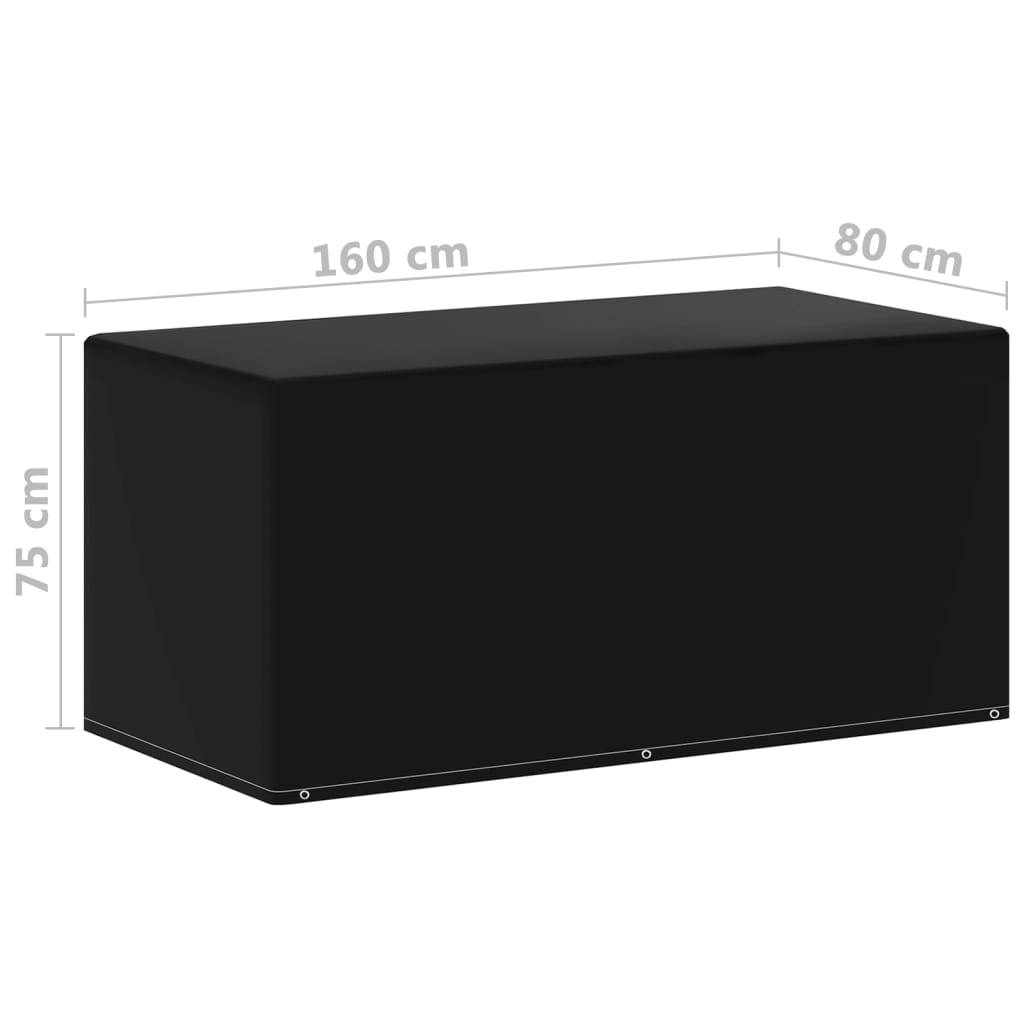 Lot de 2 Bâches pour Table de Jardin PE Imperméable Protection Anti-UV pour Extérieur Noir 160x80x75 cm – ComfortXL Outdoor Living - Image 6