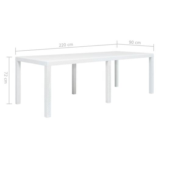 Table de jardin Plastique Blanc 220 x 90 x 72 cm - PANGIVO - Image 5