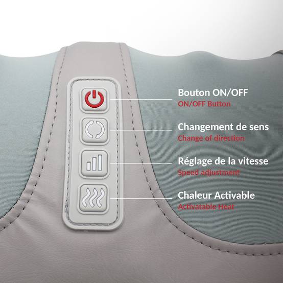 FISHTEC Masseur de Pieds Chauffants - Appareil de Massage Shiatsu - 2 Sens de Massage - 3 Vitesses - Tissus Respirant - Format Compact - Image 3
