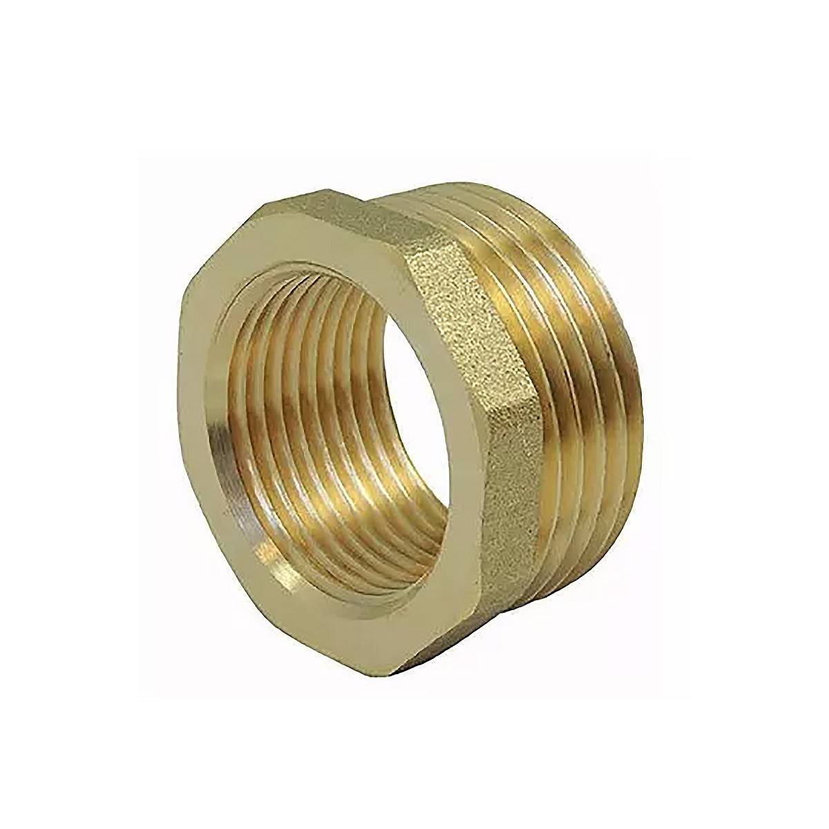 Réduction simple male / femelle en laiton - Ø A: 3/4'' | Ø B: 1/4'' - Image 1