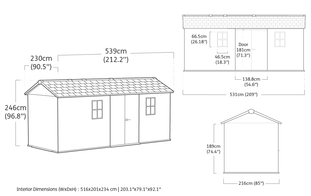 Keter - Abri de jardin Newton Plus 1775 - 11,2 m² - Gris Aspect bois - KETER - Image 4