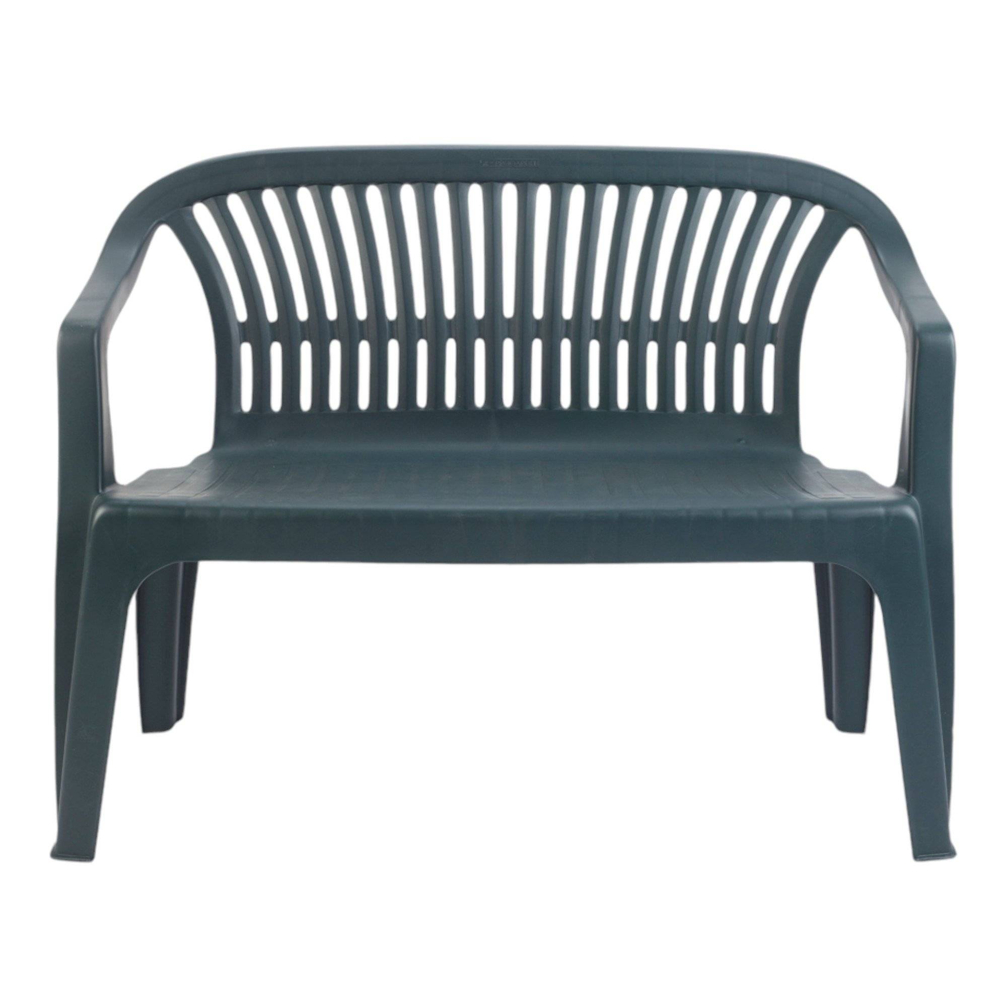 Dmora - Banc d'extérieur Eboli, Banc de jardin Monobloc, Banc d'extérieur, 100% Made in Italy, 114x55h82 cm, Vert - Dmora - Image 7