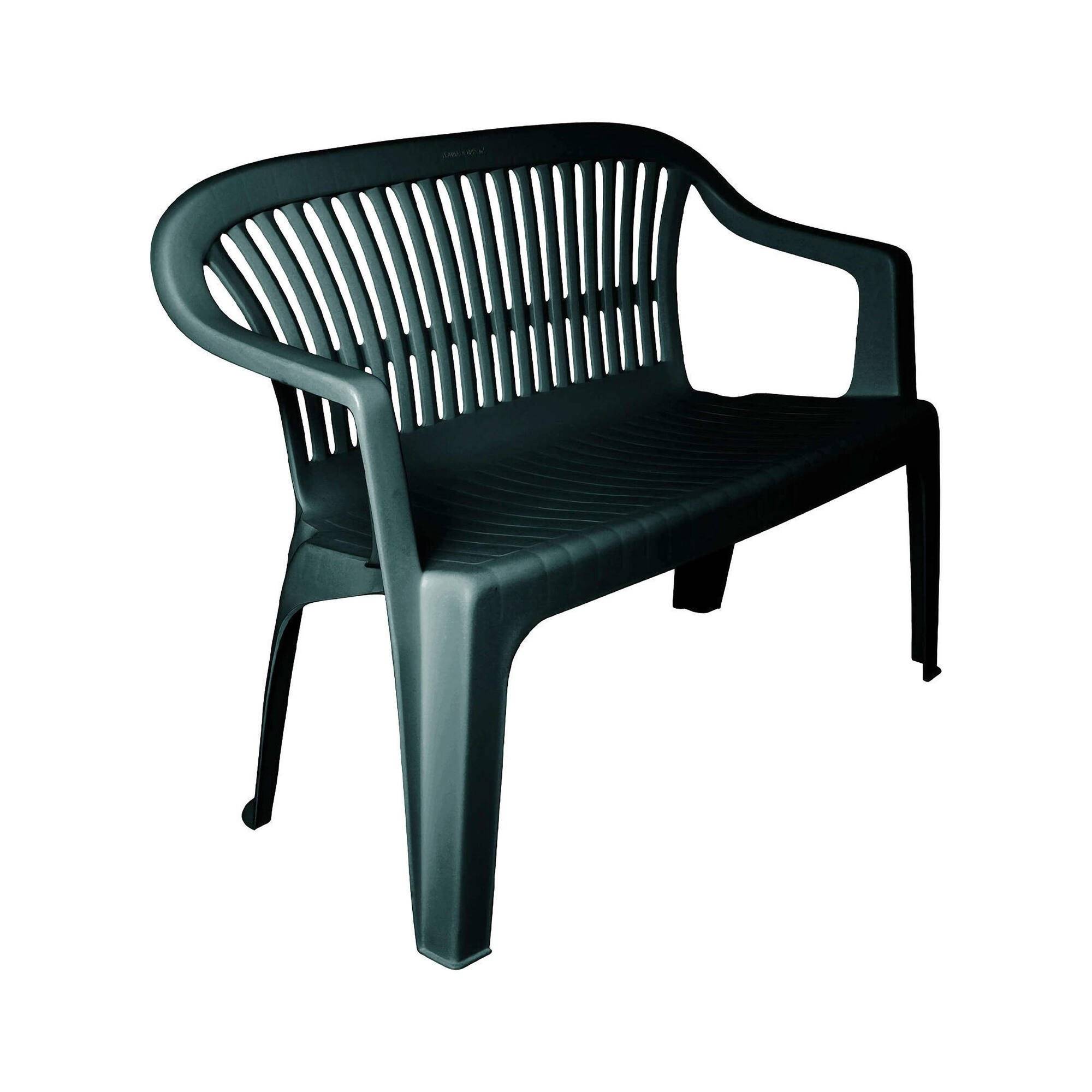 Dmora - Banc d'extérieur Eboli, Banc de jardin Monobloc, Banc d'extérieur, 100% Made in Italy, 114x55h82 cm, Vert - Dmora - Image 1