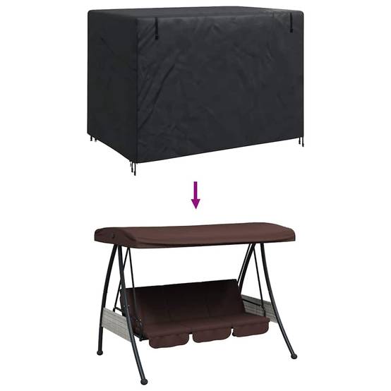Bâche pour Balancelle de Jardin Tissu Oxford 210D Imperméable Anti-Poussière Noir 220x150x150 cm – ComfortXL Outdoor Living - Image 4