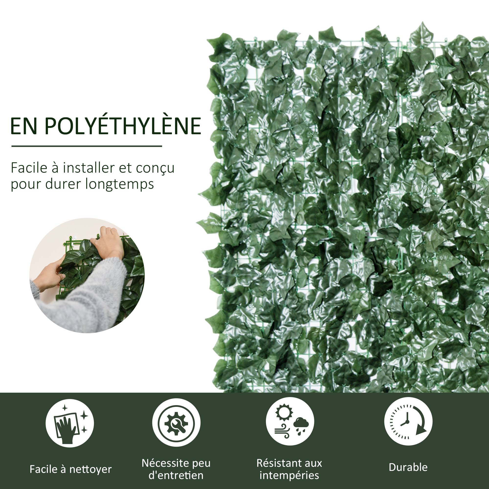 ComfortXL - Haie artificielle brise-vue PE 3 x 1,5 m vert foncé jardin balcon anti-UV - ComfortXL Outdoor Living - Image 5