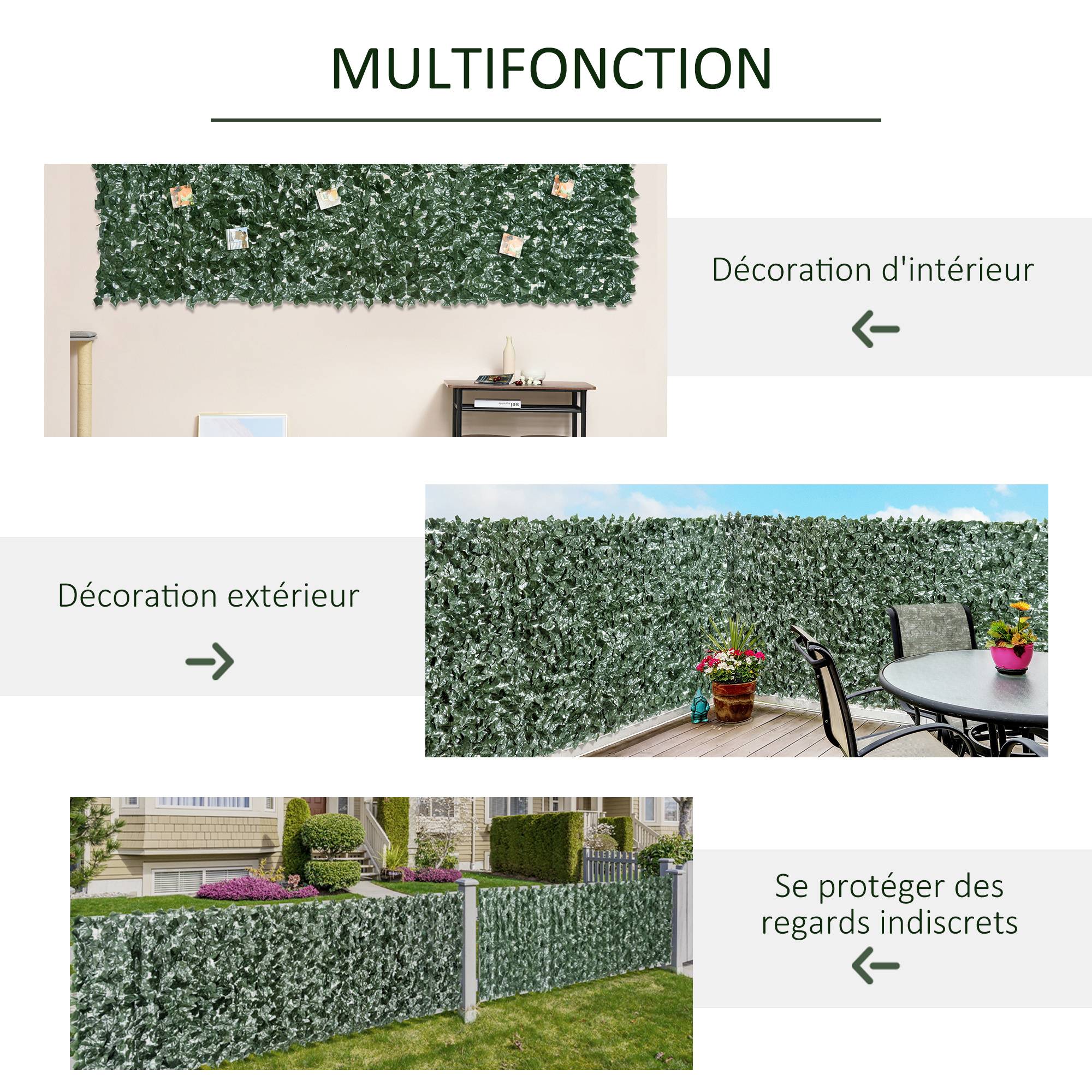 ComfortXL - Haie artificielle brise-vue PE 3 x 1,5 m vert foncé jardin balcon anti-UV - ComfortXL Outdoor Living - Image 6