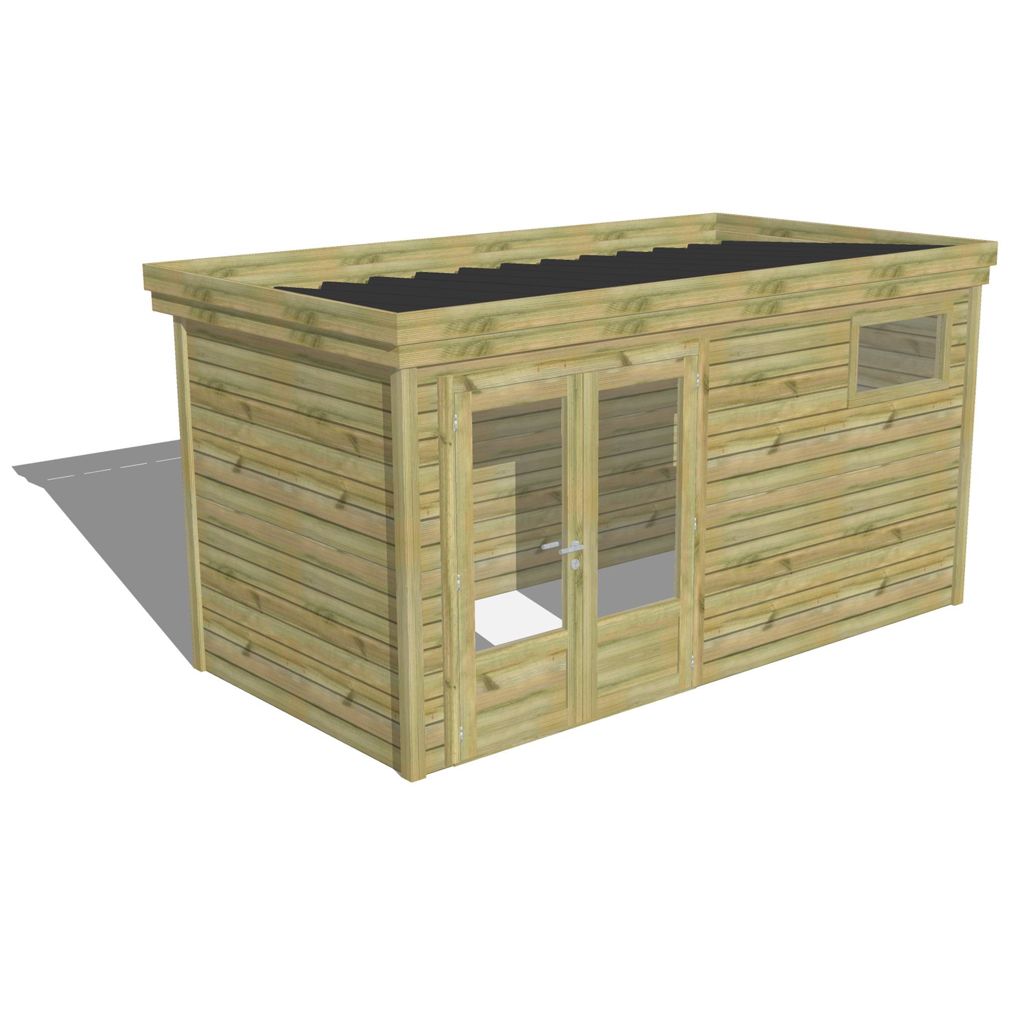 Abri Français - ABRI DE JARDIN bois autoclave 27mm - 4,34x2,14m / 9m2 - Bac acier - Abri Français - Image 1