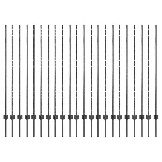 Poteau de clôture Acier Gris 180 x 8.5 cm, Poids :25.36kg - PANGIVO - Image 2