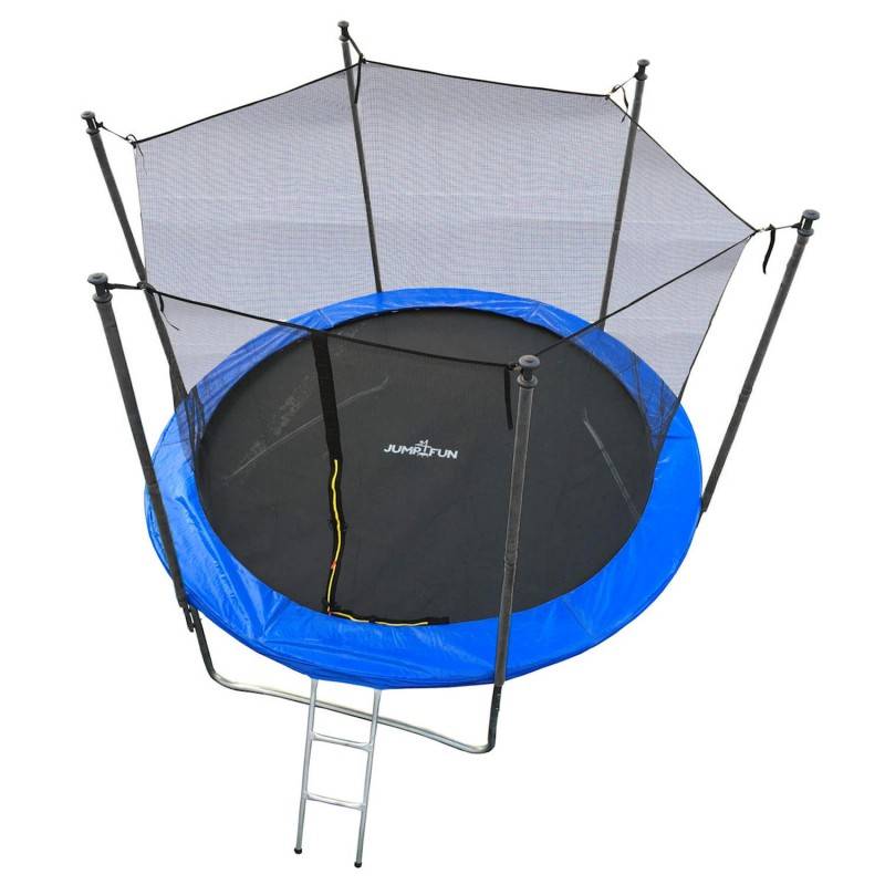 Trampoline pour enfant 8Ft ø244cm avec coussin de protection Bleu, Echelle et Filet de sécurité JUMP4FUN - Image 7