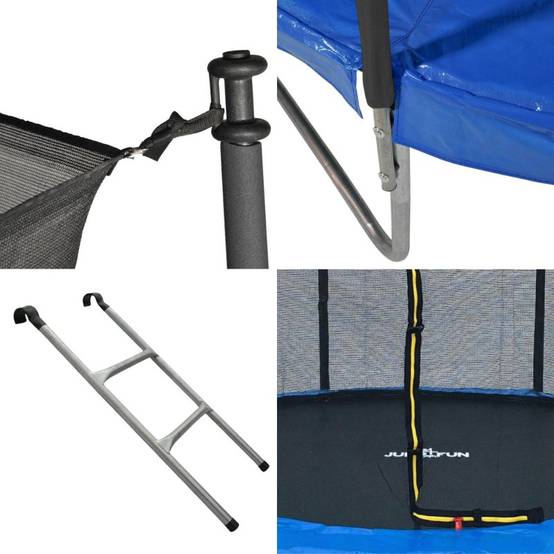 Trampoline pour enfant 8Ft ø244cm avec coussin de protection Bleu, Echelle et Filet de sécurité JUMP4FUN - Image 4
