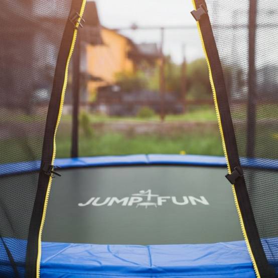 Trampoline pour enfant 8Ft ø244cm avec coussin de protection Bleu, Echelle et Filet de sécurité JUMP4FUN - Image 6