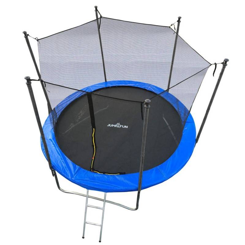 Trampoline pour enfant 8Ft ø244cm avec coussin de protection Bleu, Echelle et Filet de sécurité JUMP4FUN - Image 3