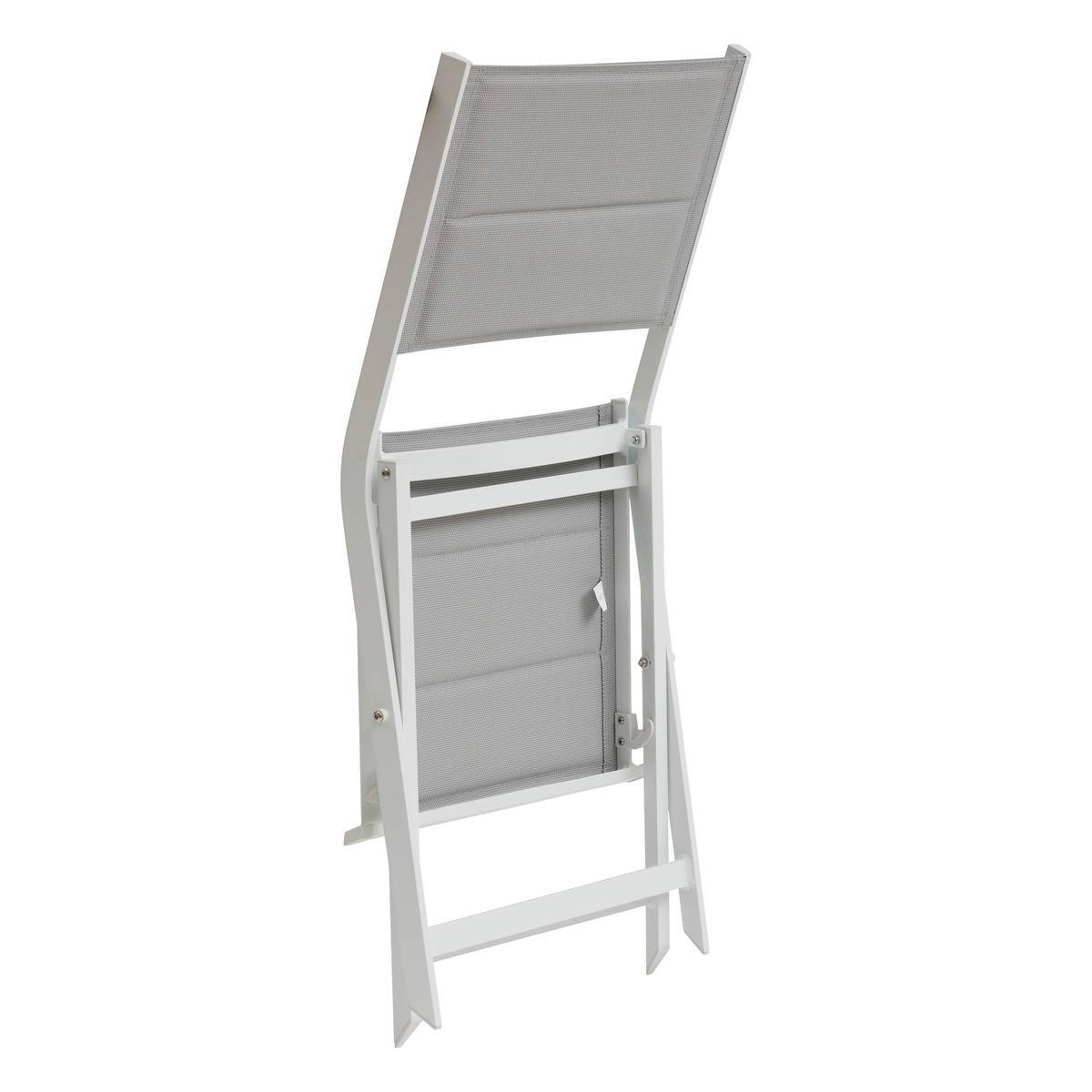 Hesperide - Lot de 4 chaises de jardin pliantes "Allure" glacier & blanc en aluminium traité époxy Hespéride - Image 2