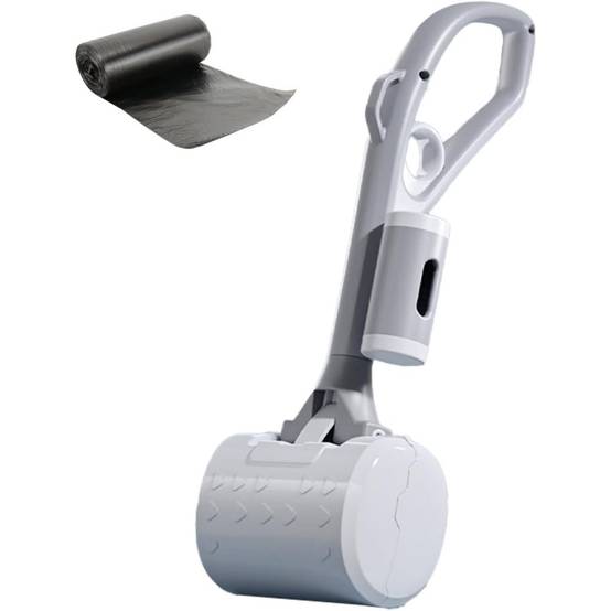 Ramasse-crottes pour chien - Pelle robuste avec distributeur de sacs intégré - Poignée ergonomique -Gray- Living123 - Image 1