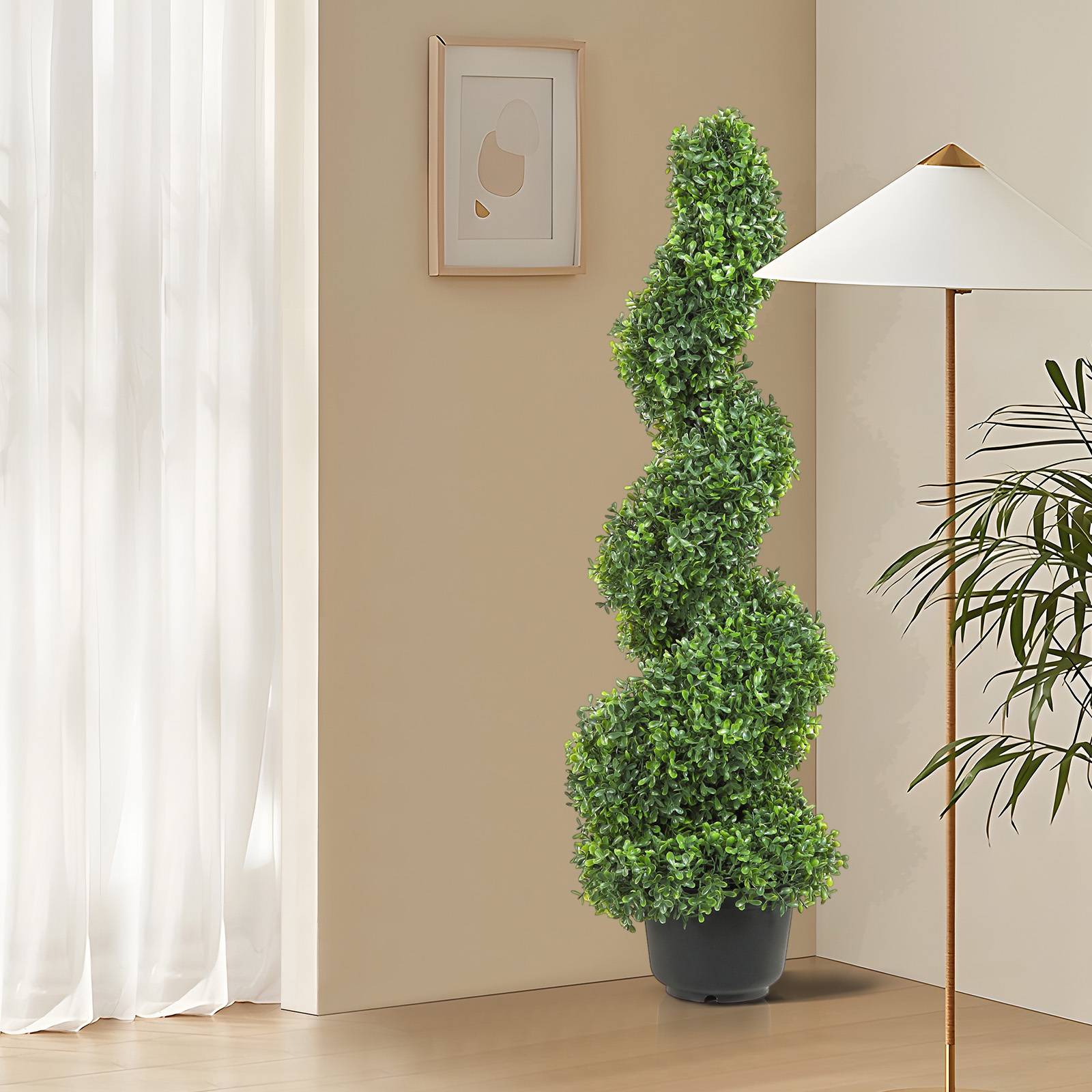 Vevor - VEVOR Buis topiaire artificiel 91 cm, extérieur spirale. 2 plantes PE, feuilles remplaçables. - Image 8