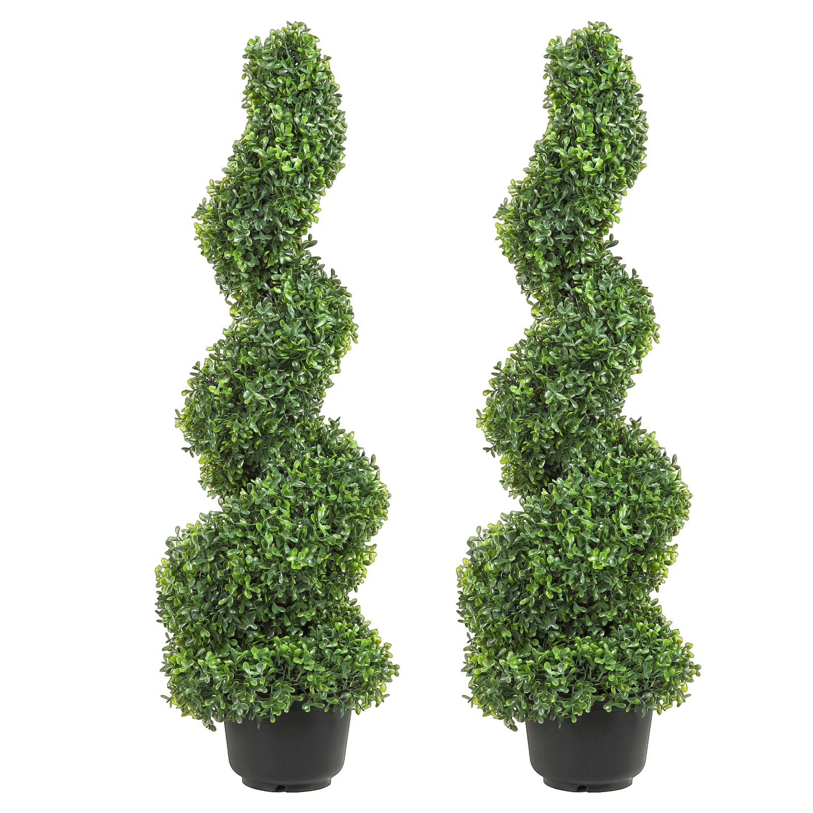 Vevor - VEVOR Buis topiaire artificiel 91 cm, extérieur spirale. 2 plantes PE, feuilles remplaçables. - Image 1