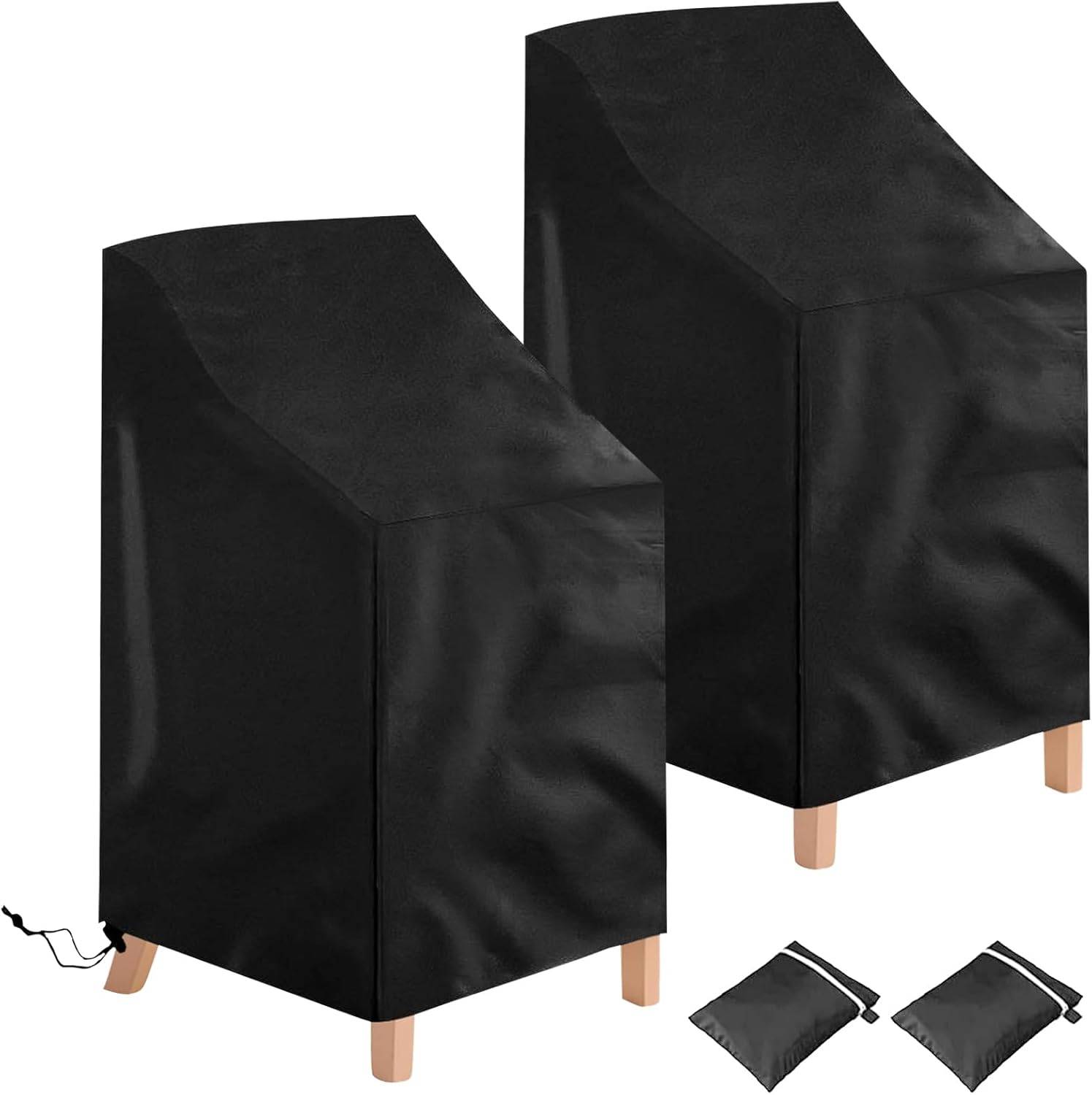 IntiMeg - 2 Pièces Housse Chaise Jardin, Oxford Housse De Protection pour Chaises ImperméAble, Coupe-Vent, Anti-UV Housse Fauteuil Jardin pour chaises de Jardi - Image 1