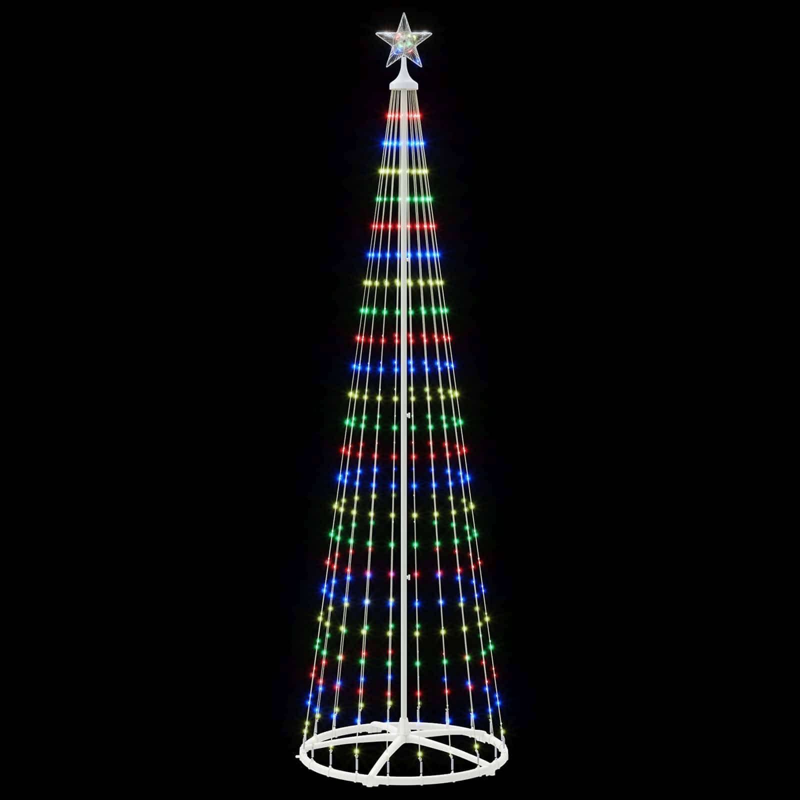 Vidaxl - Sapin cône lumineux LED 250 cm 470 LED Multicolore Acier Blanc vidaXL 42050806 - Image 5