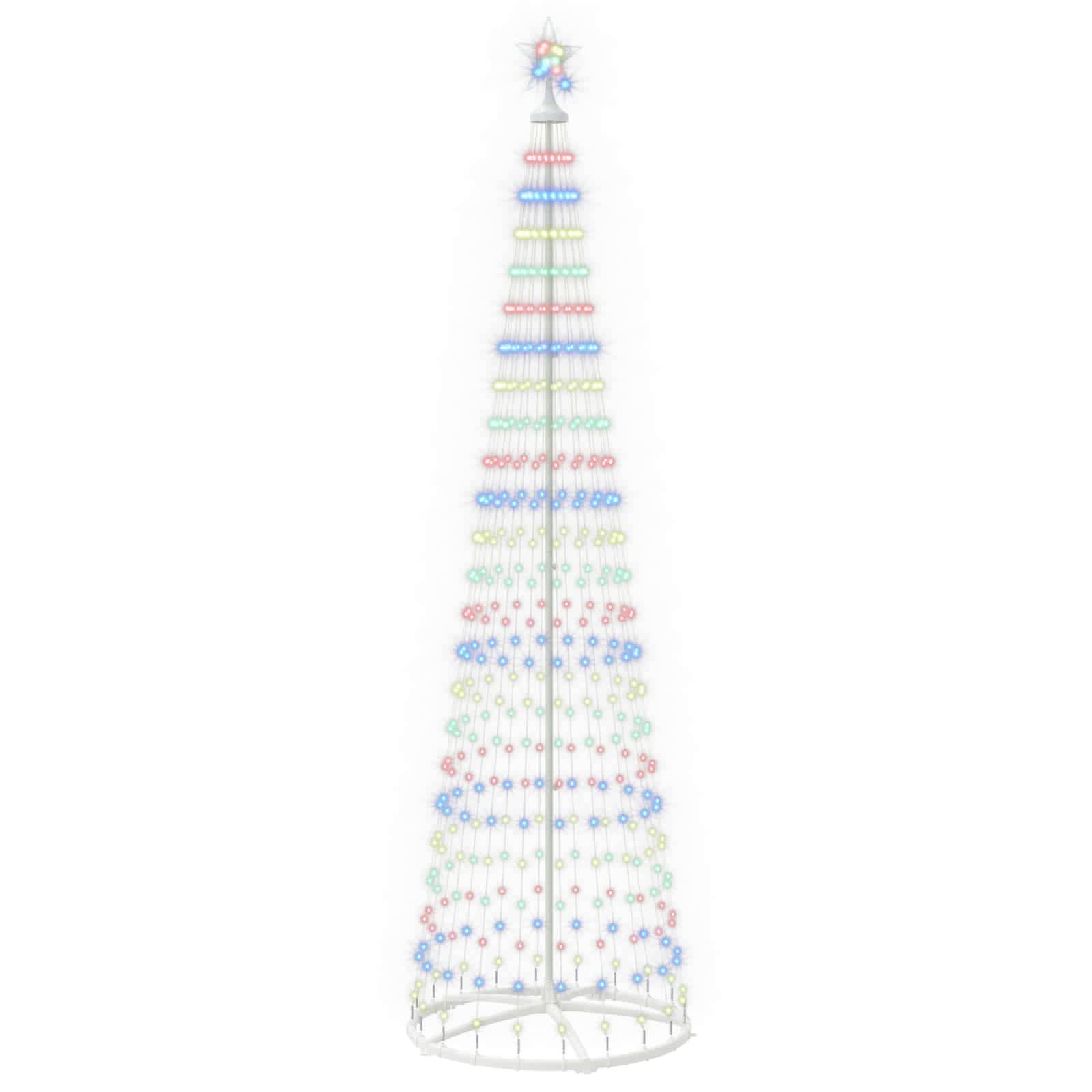 Vidaxl - Sapin cône lumineux LED 250 cm 470 LED Multicolore Acier Blanc vidaXL 42050806 - Image 2
