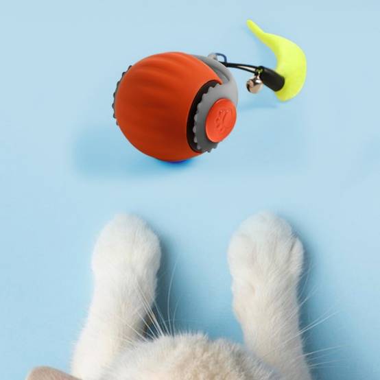 IntiMeg - Jouet pour chat Balle automatique pour chat Orange IntiMeg - Image 3