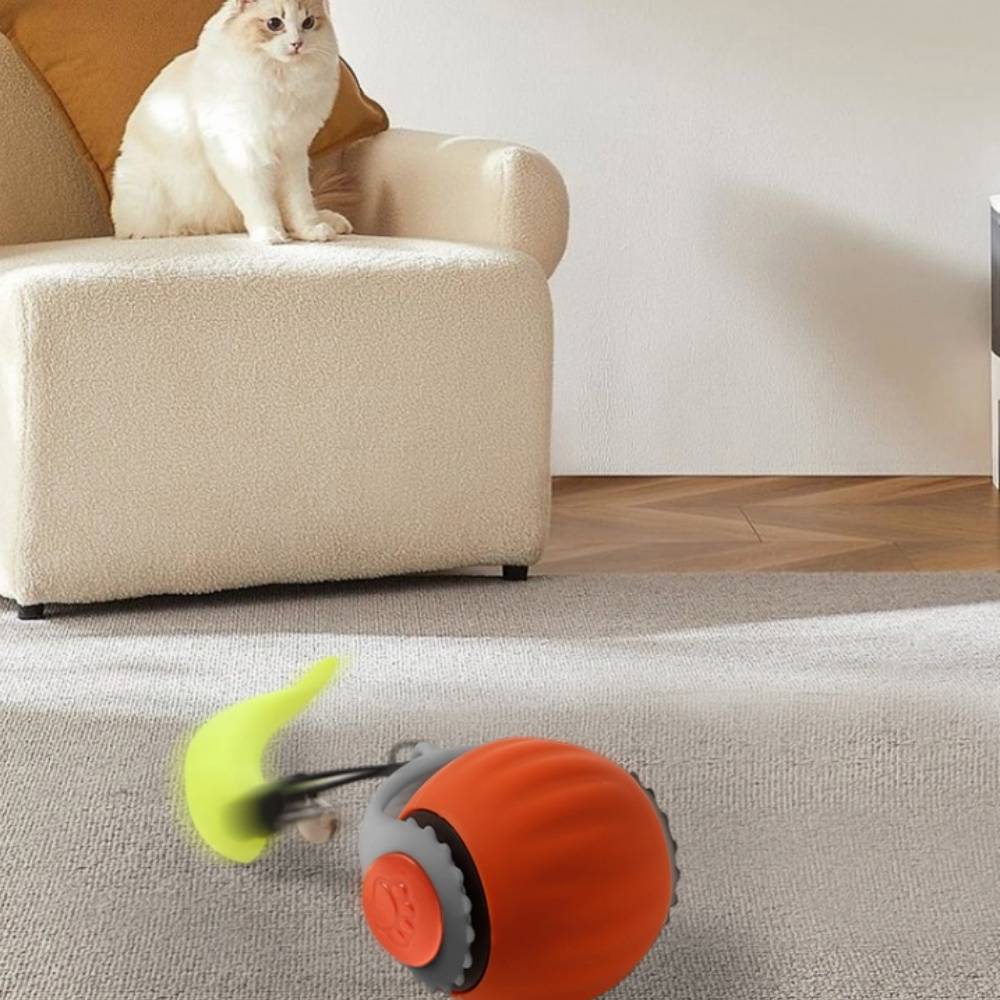 IntiMeg - Jouet pour chat Balle automatique pour chat Orange IntiMeg - Image 2