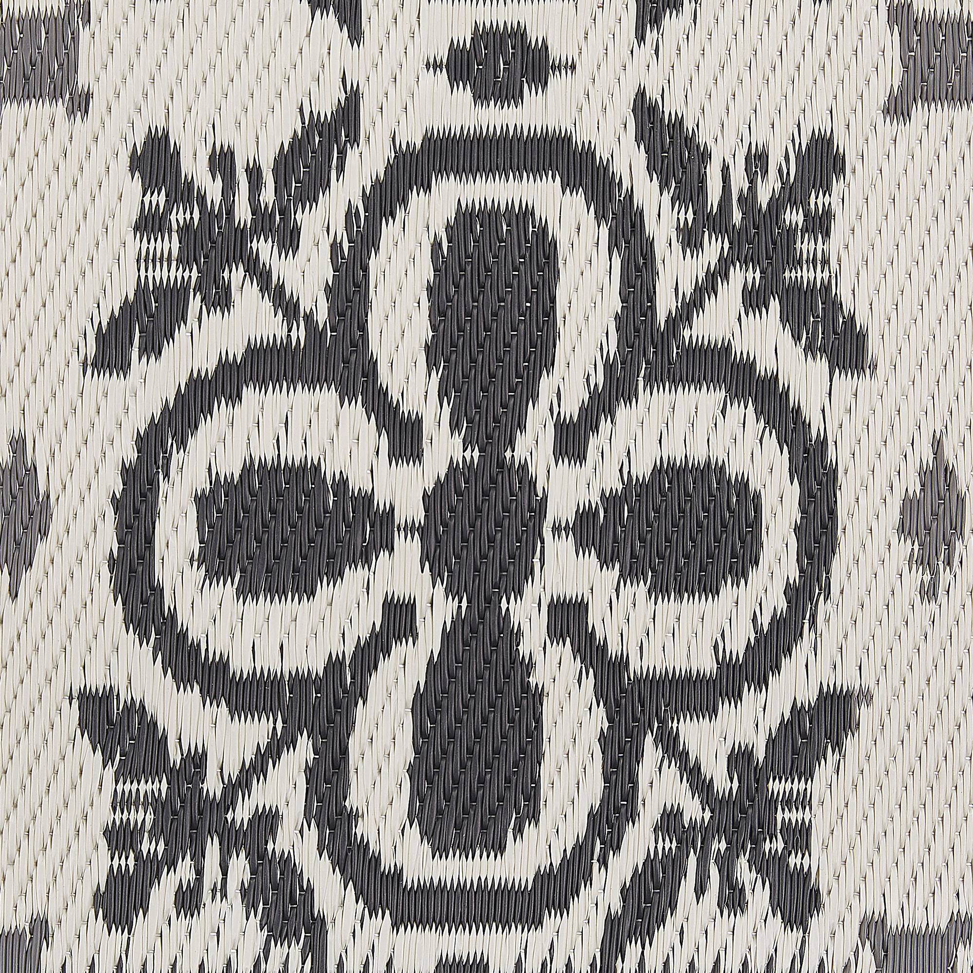 Beliani - Tapis Extérieur et Intérieur Noir et Blanc en Polypropylène Motif Floral Idéal pour Salon ou Terrasse au Style Moderne 120 x 180 cm Beliani - Image 5