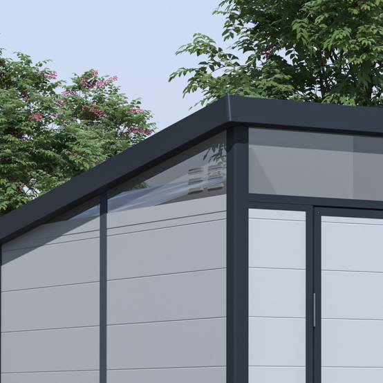 Abri de jardin résine 3,24m² gris clair toit plat avec plancher Jôbu - Image 6