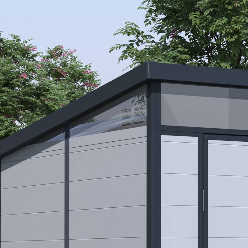 Abri de jardin résine 3,24m² gris clair toit plat avec plancher Jôbu - Image 6