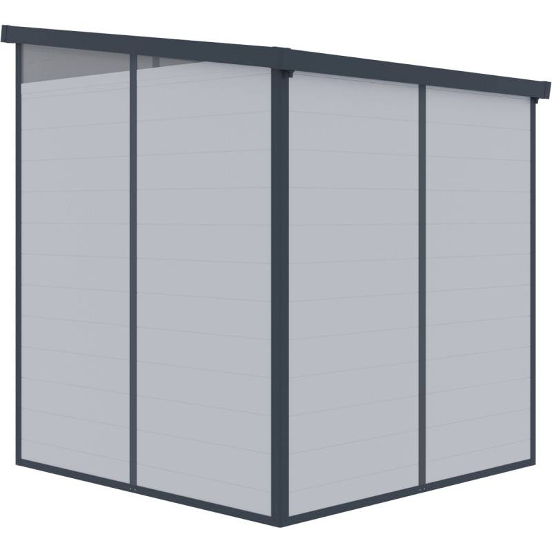 Abri de jardin résine 3,24m² gris clair toit plat avec plancher Jôbu - Image 7