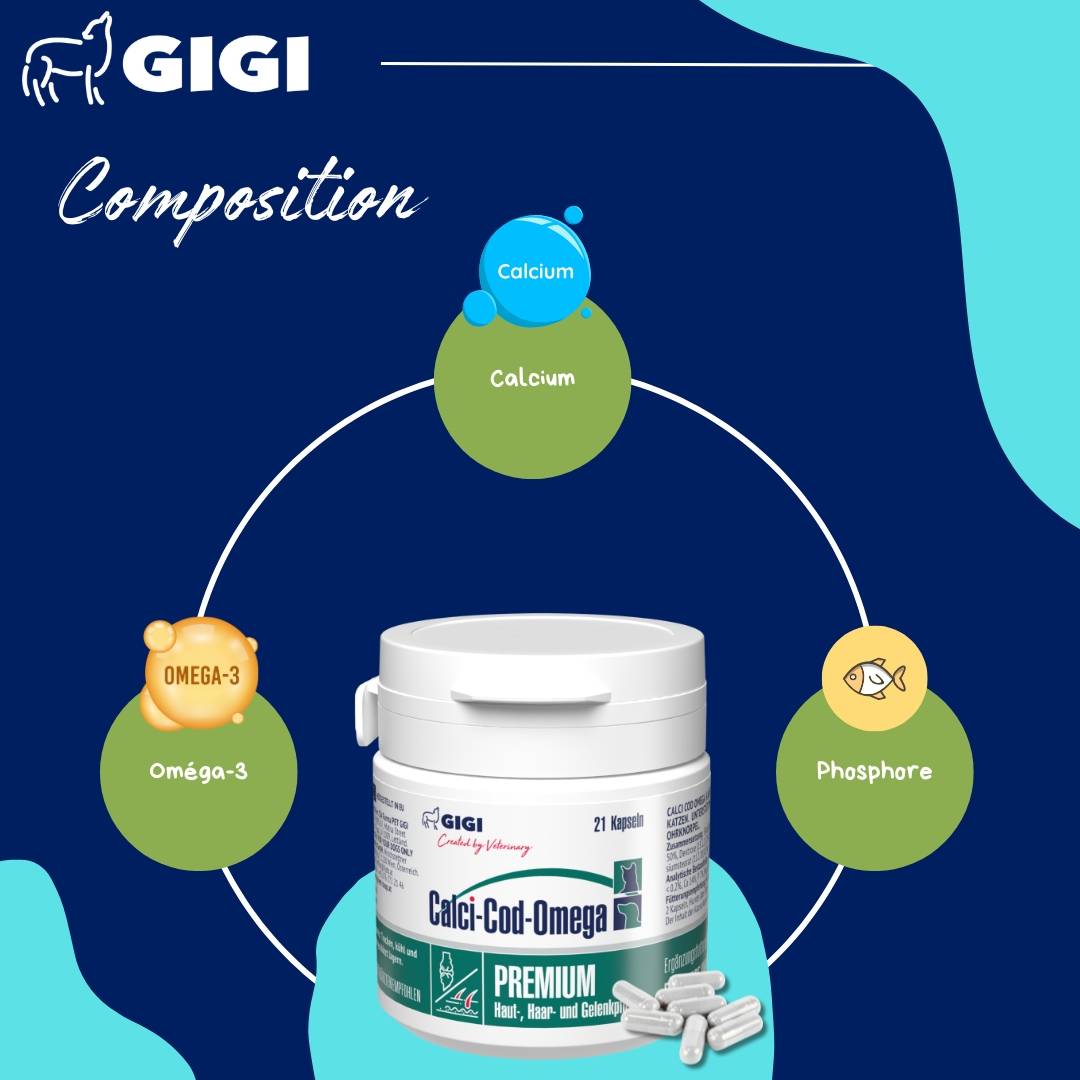 Oméga 3 & Calcium Naturel 90 capsules GIGI VET - Image 5
