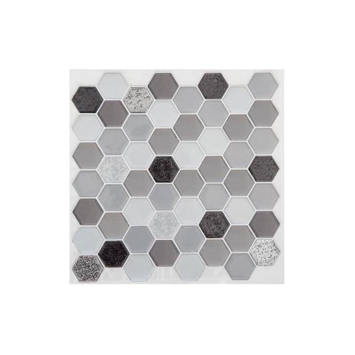 Atmosphera - Lot de 2 Stickers Carrelage "Hoxa" 25x25cm Noir