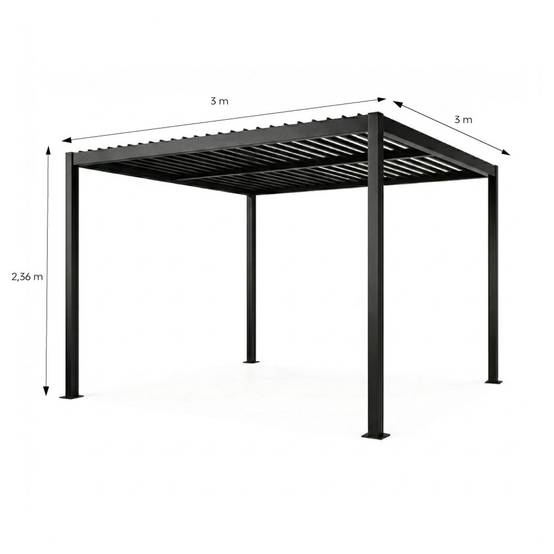 Pergola bioclimatique structure et lames orientables en aluminium 3x3m RHODES - Image 3