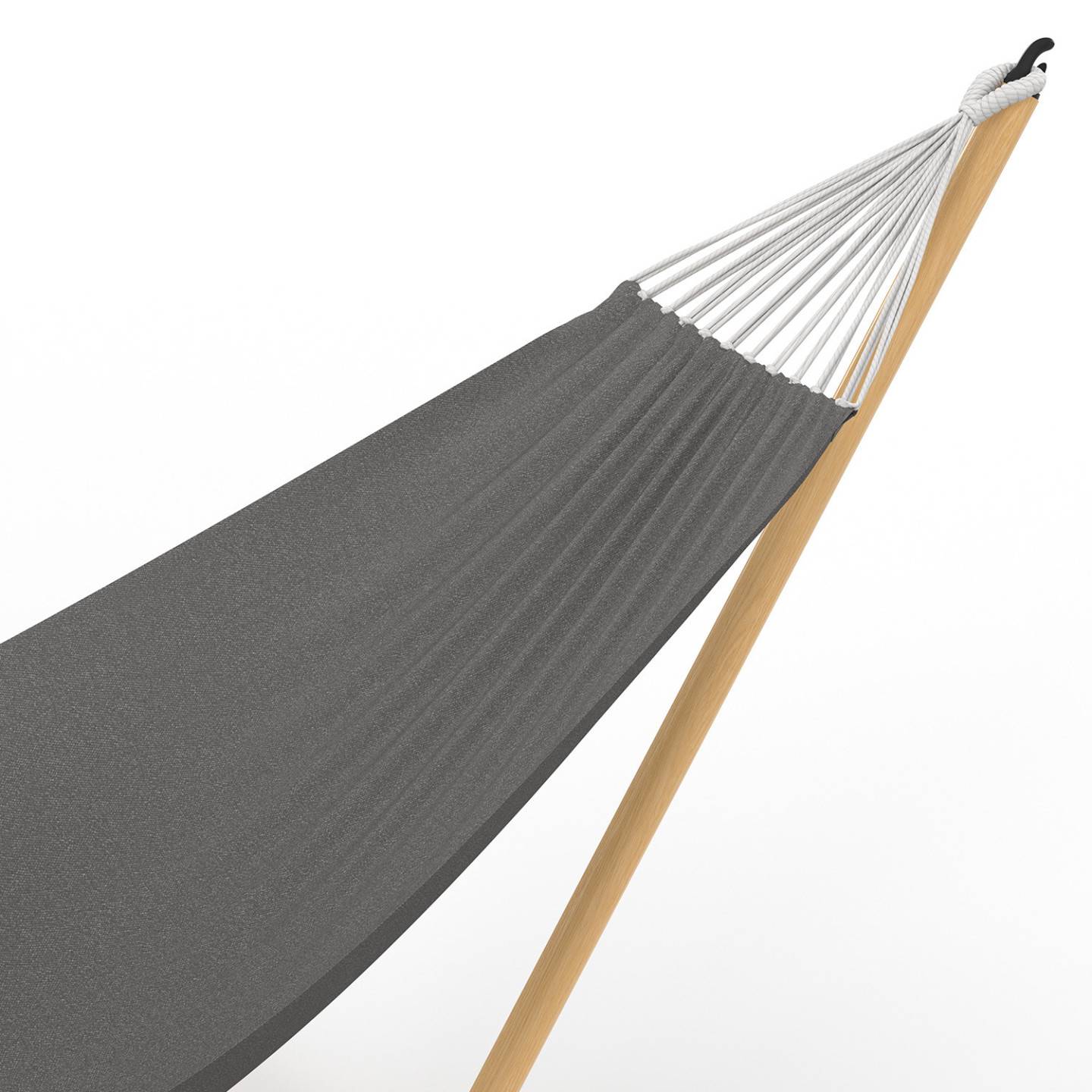IDMARKET - Hamac avec support métal effet bois et toile gris anthracite - Image 5