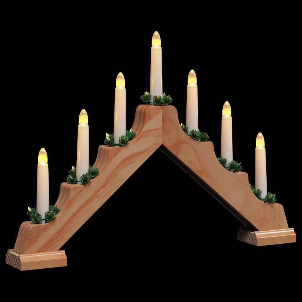 ComfortXL - Pont de Bougies de Noël LED en Pin Massif Décoration Traditionnelle Marron – ComfortXL Outdoor Living - Image 5