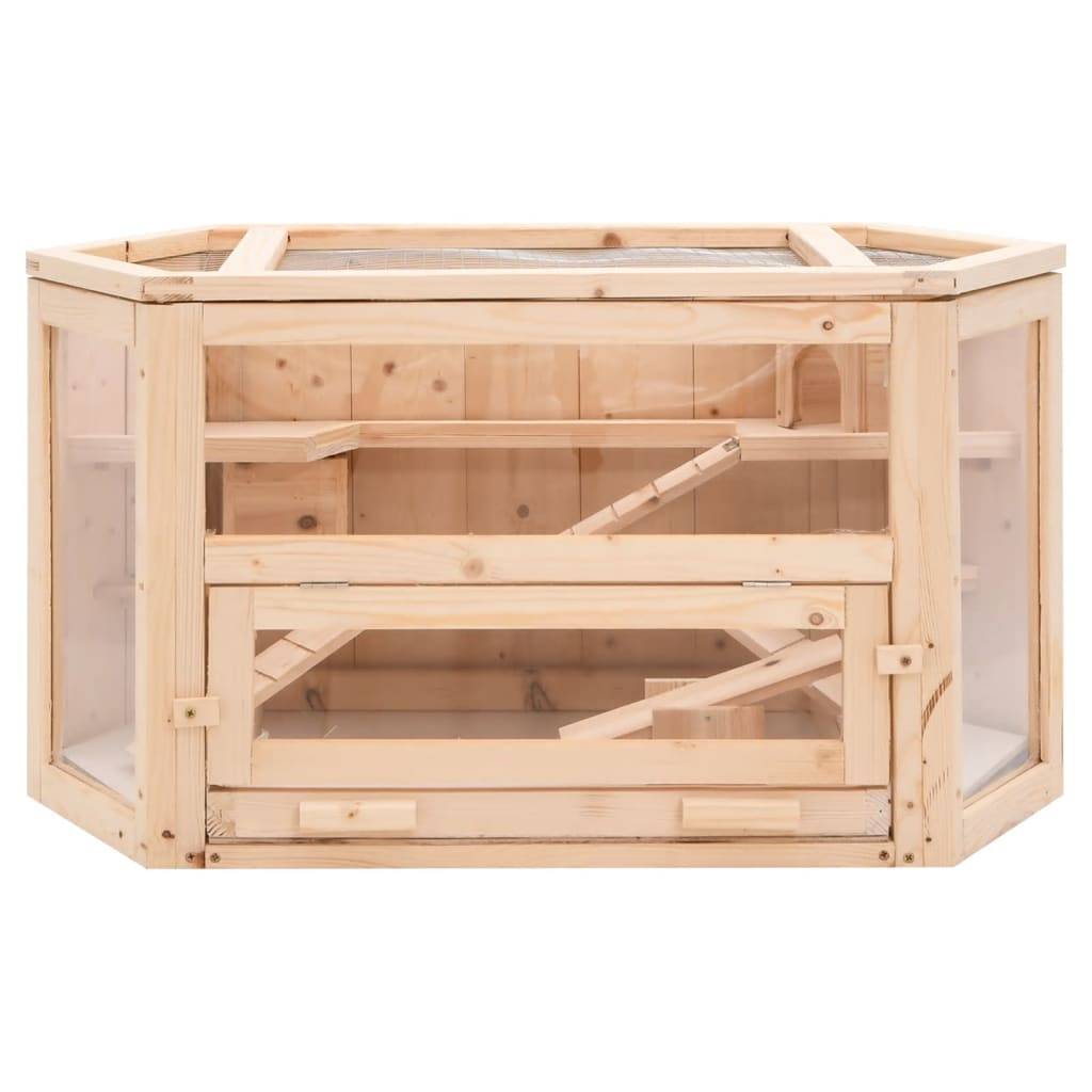 Cage à hamster en bois 80 cm avec accessoires et plateau amovible – ComfortXL Outdoor Living - Image 4