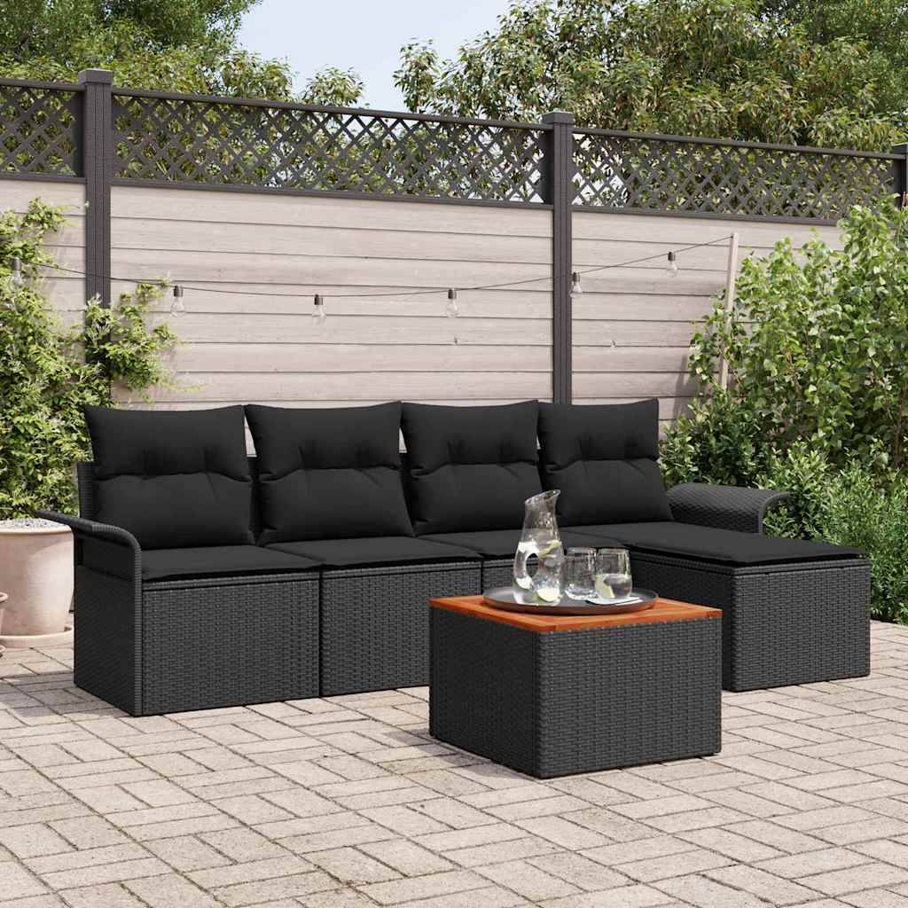 Mobilier de jardin 6 places avec rangement et table modulable Noir – ComfortXL Outdoor Living - Image 1