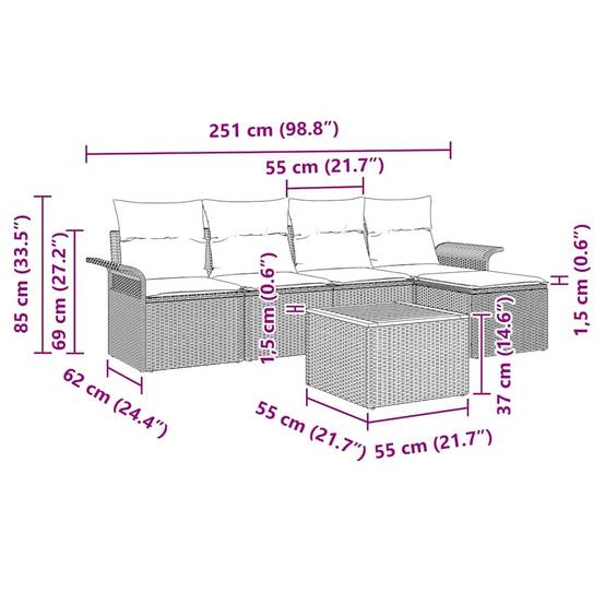Mobilier de jardin 6 places avec rangement et table modulable Noir – ComfortXL Outdoor Living - Image 9