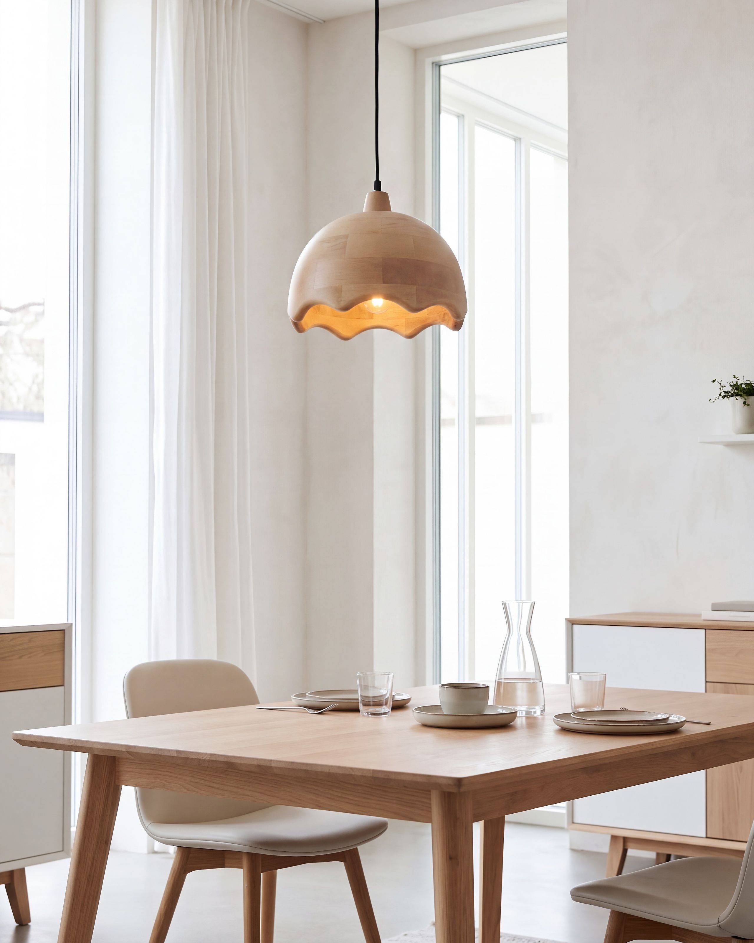 Beliani - Lampe suspension Manguier Marron clair GOMATI - 24x24x130- Beliani - Image 1