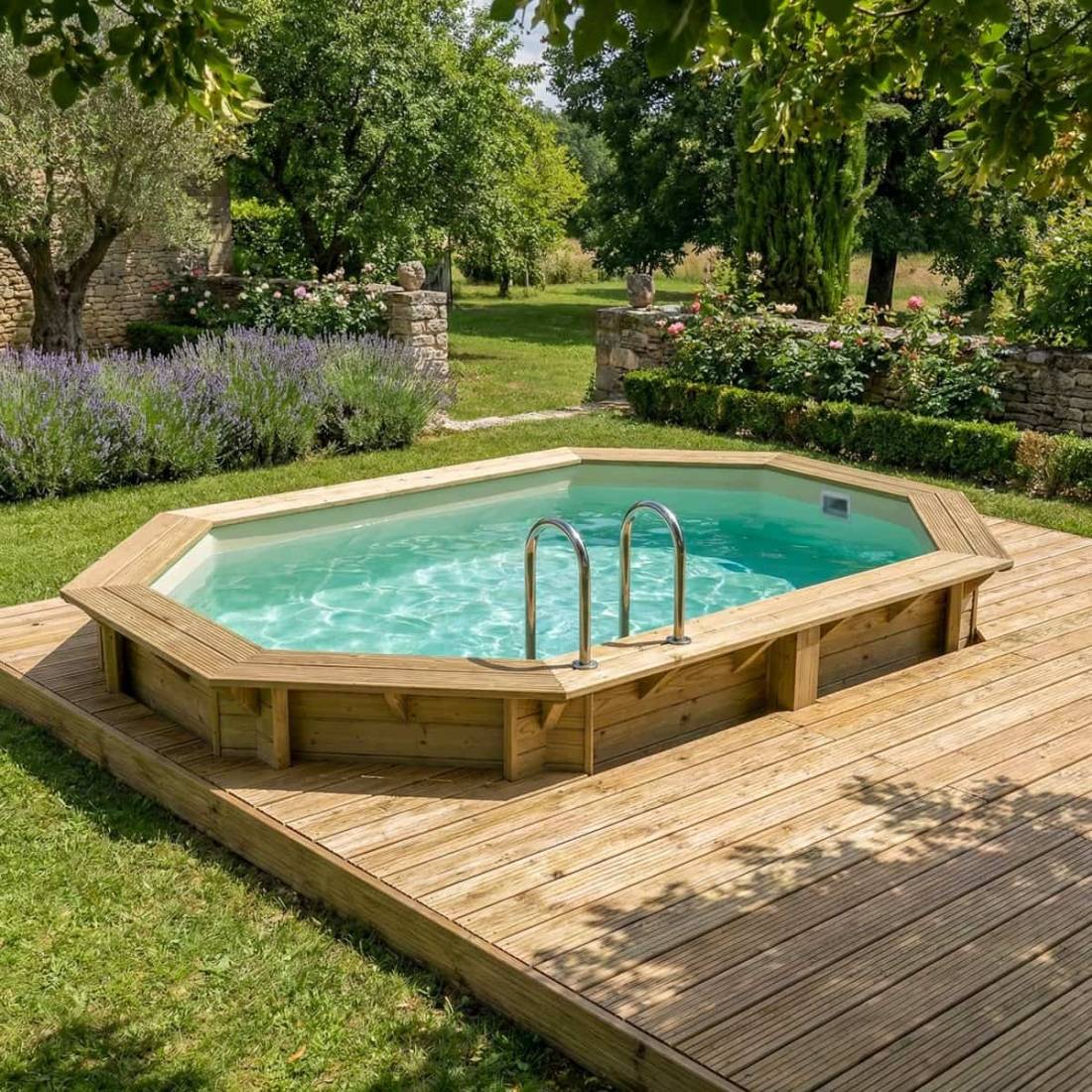 Altanka - Piscine hors sol en bois NEMO 4.3 x 3 - H.1.18 m, sable, cadre en métal - sans dalle - BAS7302OSPU3 - ALTANKA - Image 3