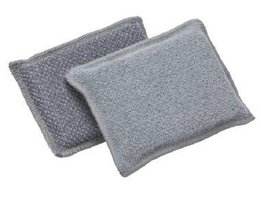 Eponge bi faces grattantes grise 24x15cm - Lot de 3 Colis de 20 - De Witte